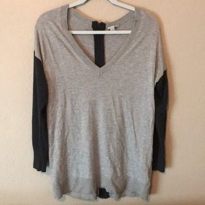 Zipper back grey sweater